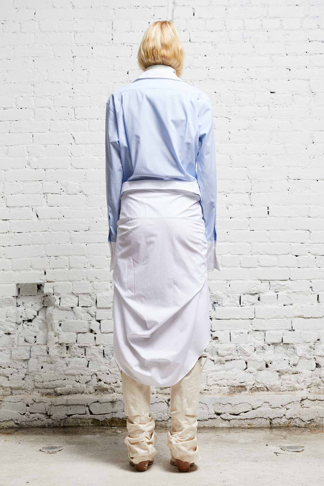 TIE SHIRTDRESS - BLUE AND WHITE - 6