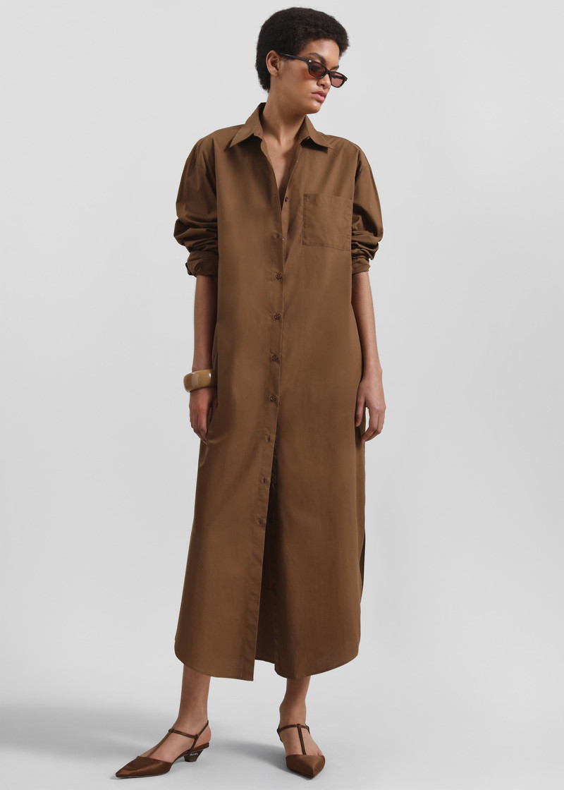 Helena Shirt Dress - Brown 3