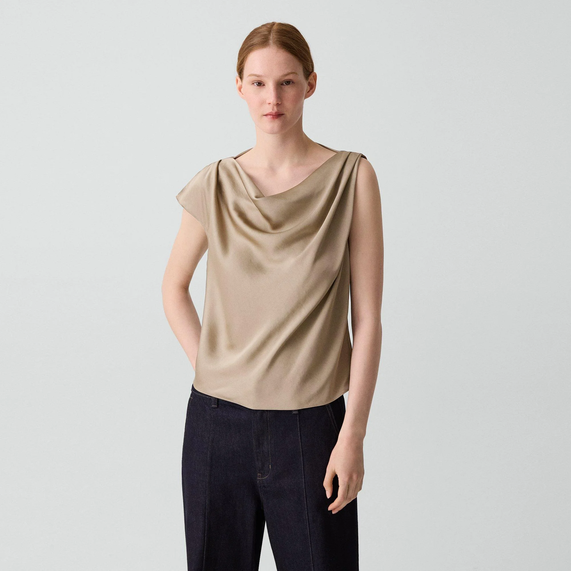 Cowl Neck Blouse in Silk Georgette - 1