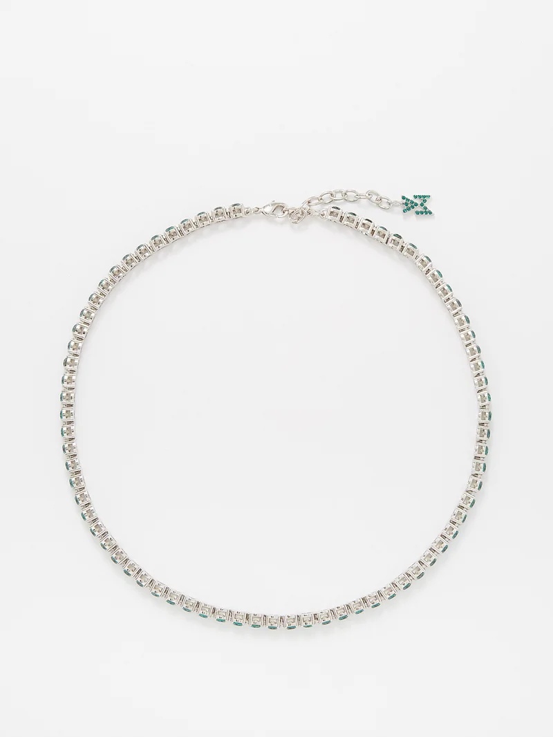 Crystal-embellished tennis necklace - 10
