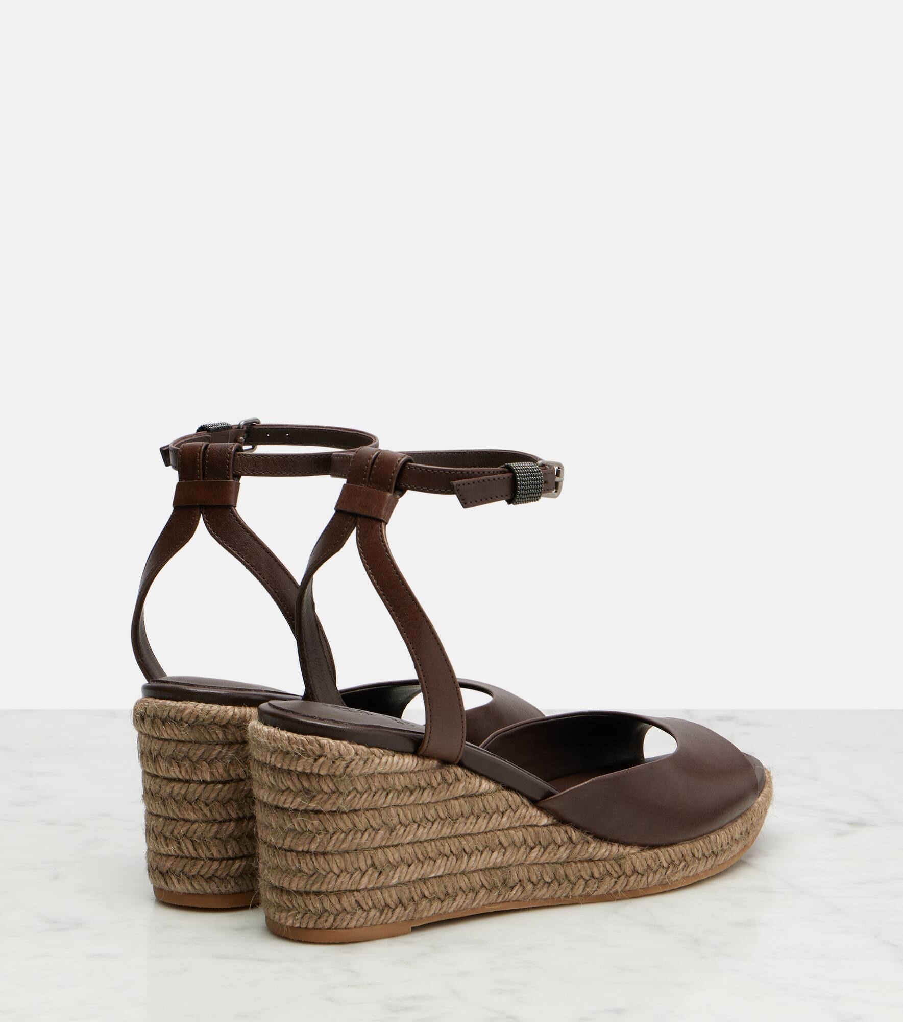 Leather espadrille wedges - 2