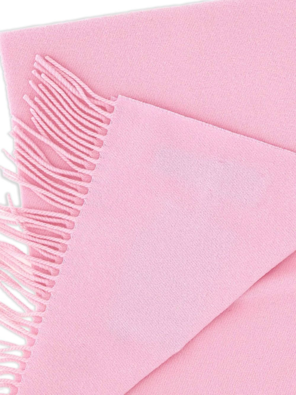 embroidered-logo fringed scarf - 3