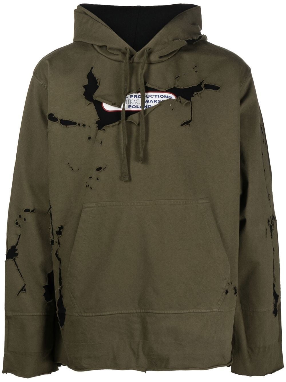 paint-splatter cotton hoodie - 1