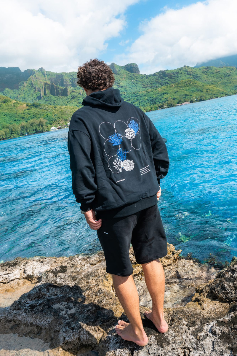 Mens Coral Gardeners Midweight Hoodie - Black 4