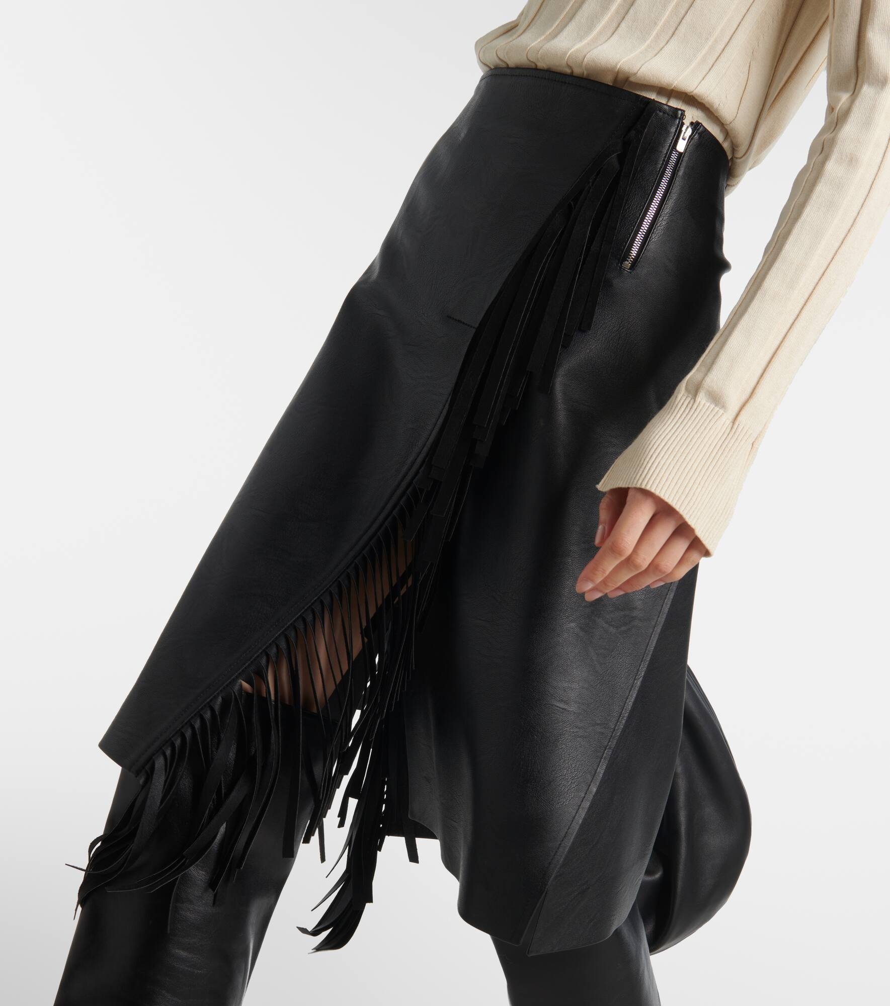 Alter mat faux leather midi skirt - 5