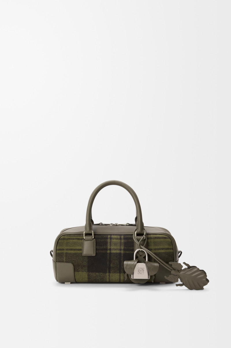 Amazona 23 cropped bag in tartan suede and nappa calfskin 1
