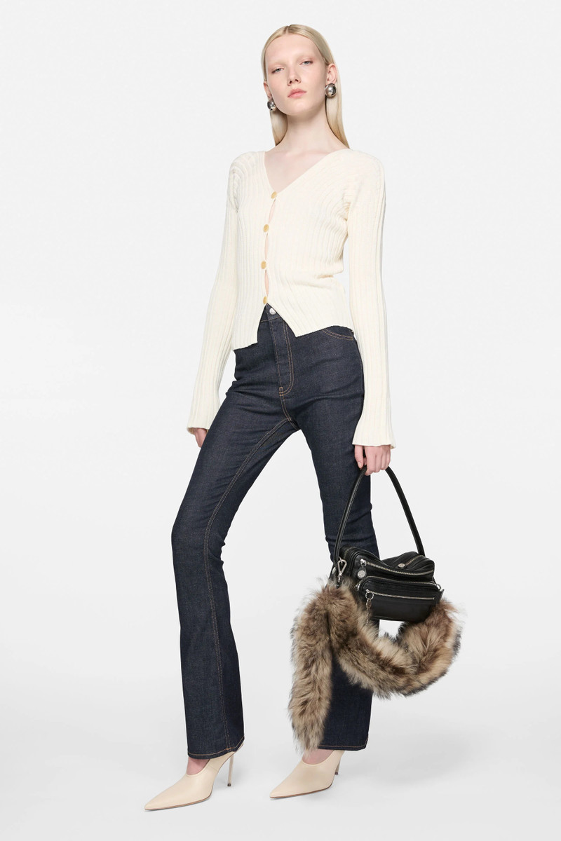 Acne Studios Button-up rib cardigan - Off white outlook