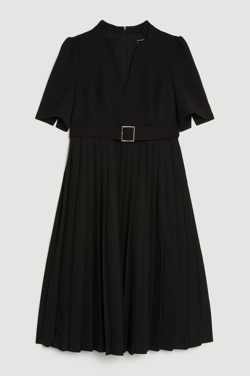 Plus Size Structured Crepe Forever Pleat Dress - 1
