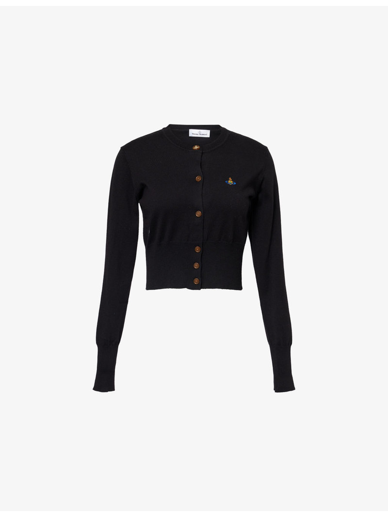 Bea Cropped Cotton-Blend Knit Cardigan 1