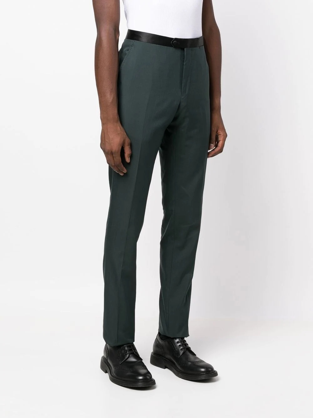 contrasting-waistband tailored trousers - 3