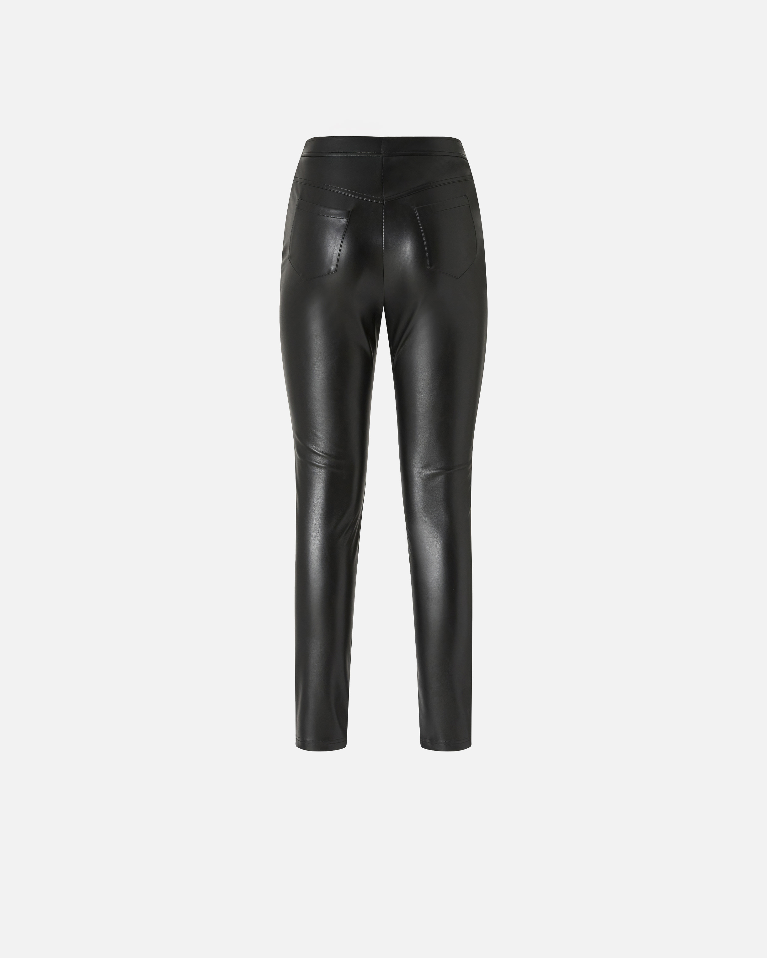 STRETCH LEATHER-EFFECT LEGGINGS - 6