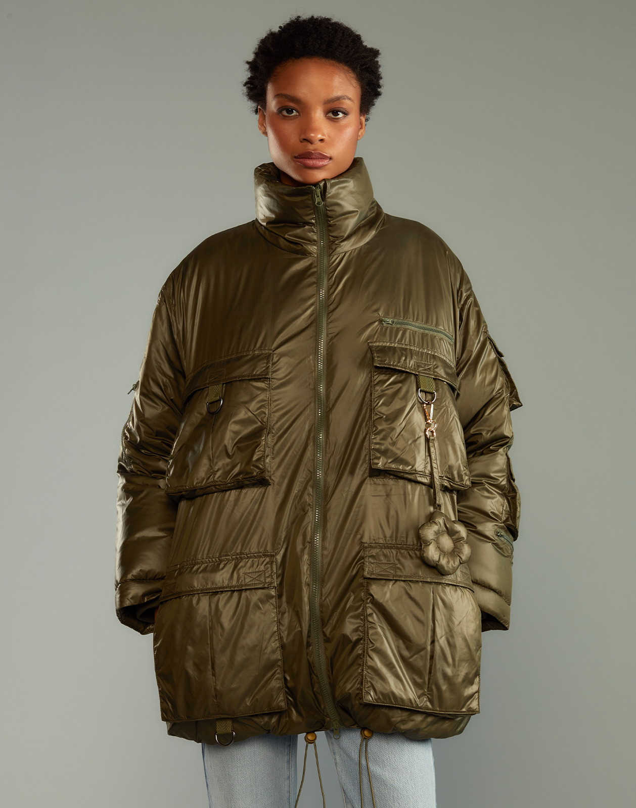 Cargo Pocket Puffer Coat - 4