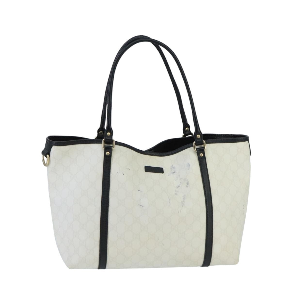 GUCCI GG Supreme Tote Bag Pvc Gold White - 13