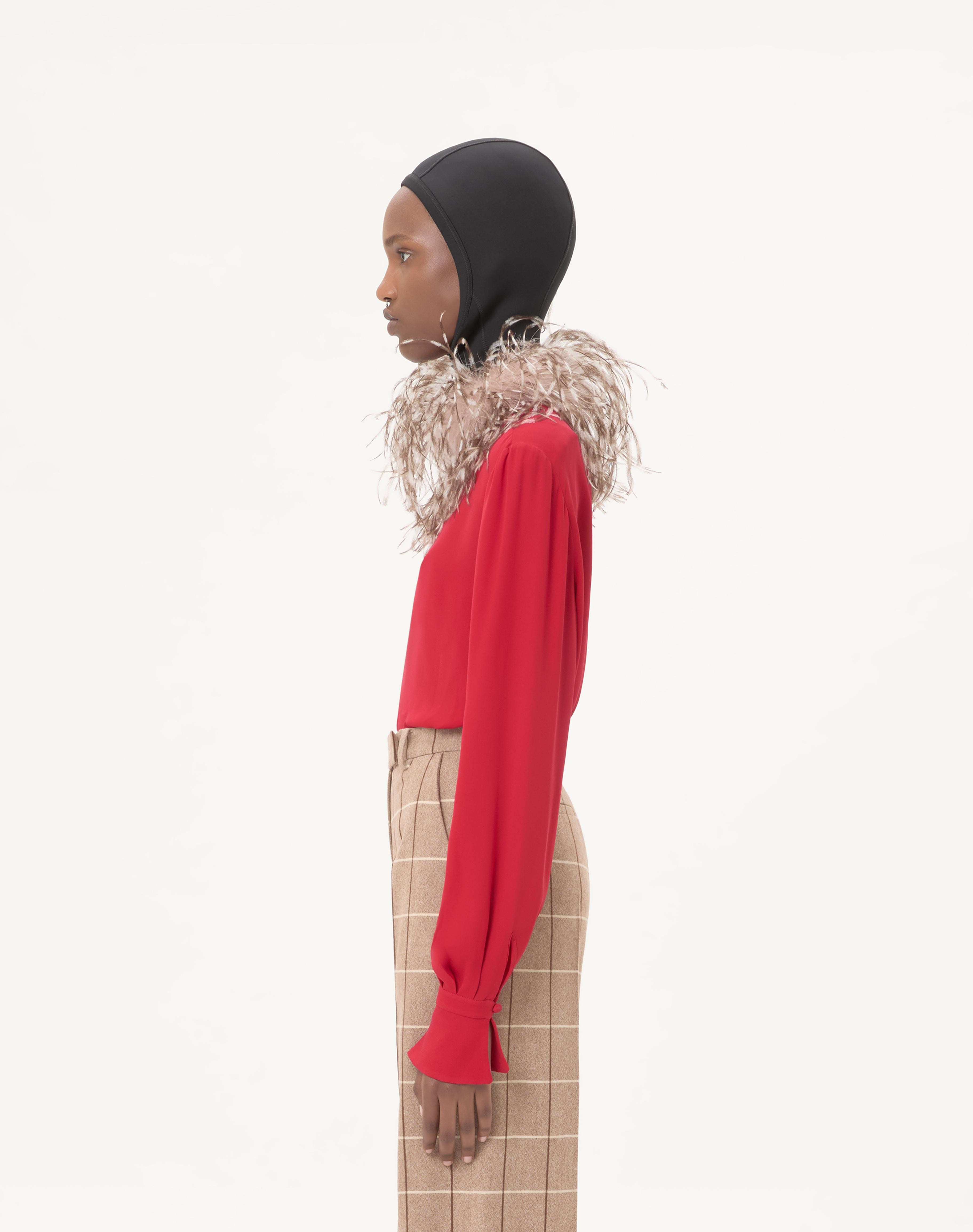 GEORGETTE TOP WITH FEATHERS - 5