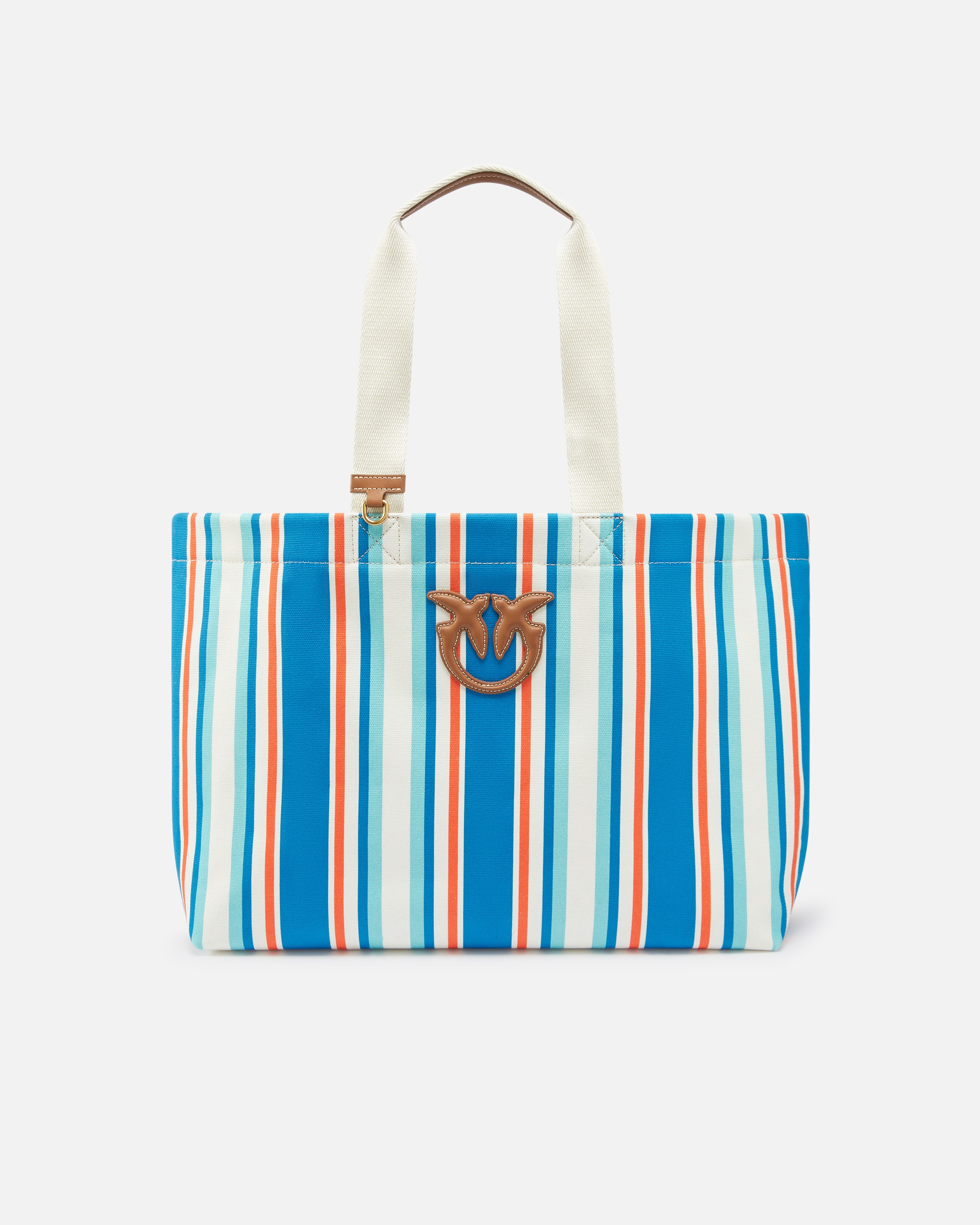 MAXI SHOULDER BAG IN STRIPED FABRIC - 1