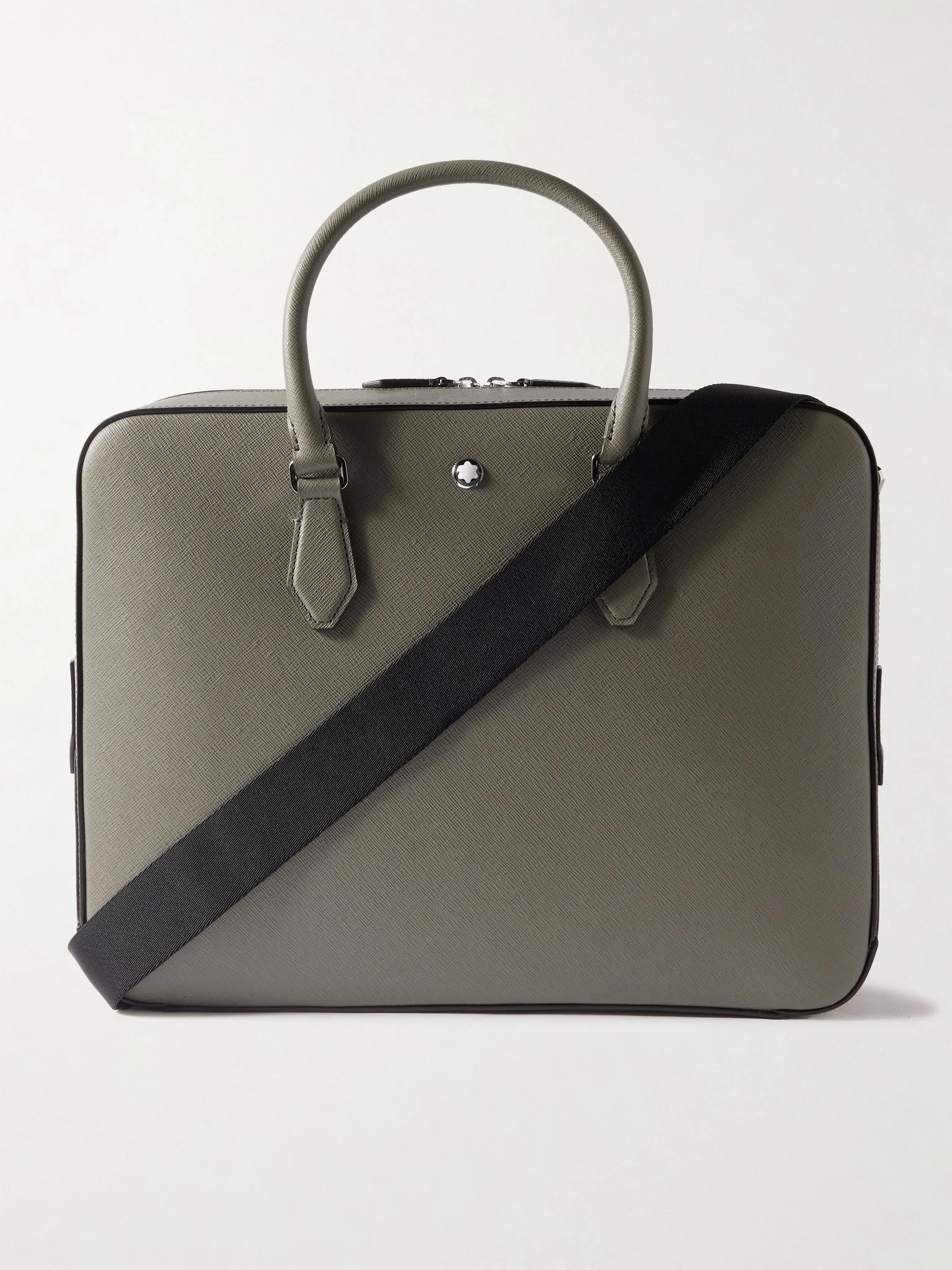 Sartorial Medium Cross-Grain Leather Briefcase Gray - 1