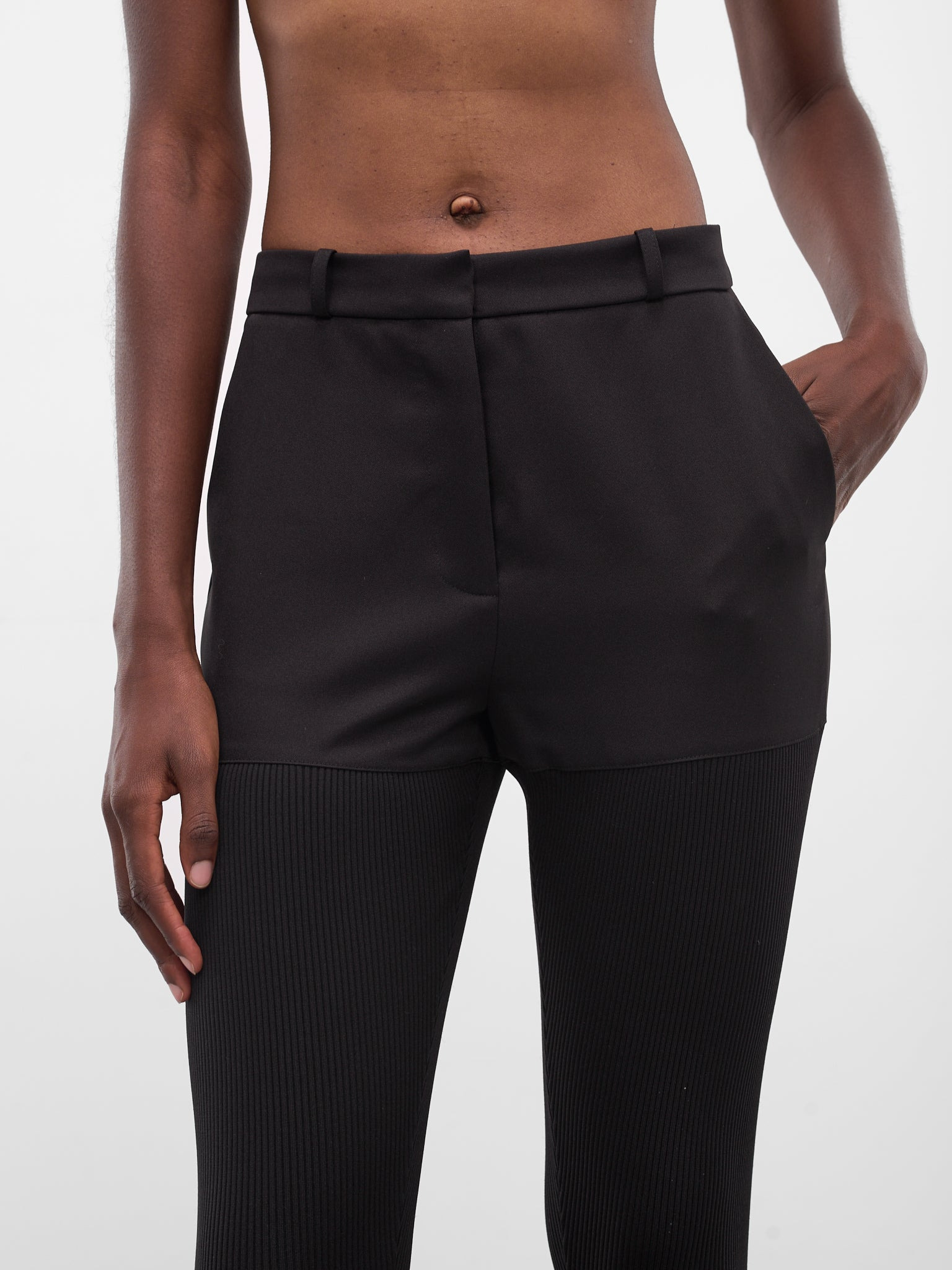 Black Nylon Stirrup Leggings - 4