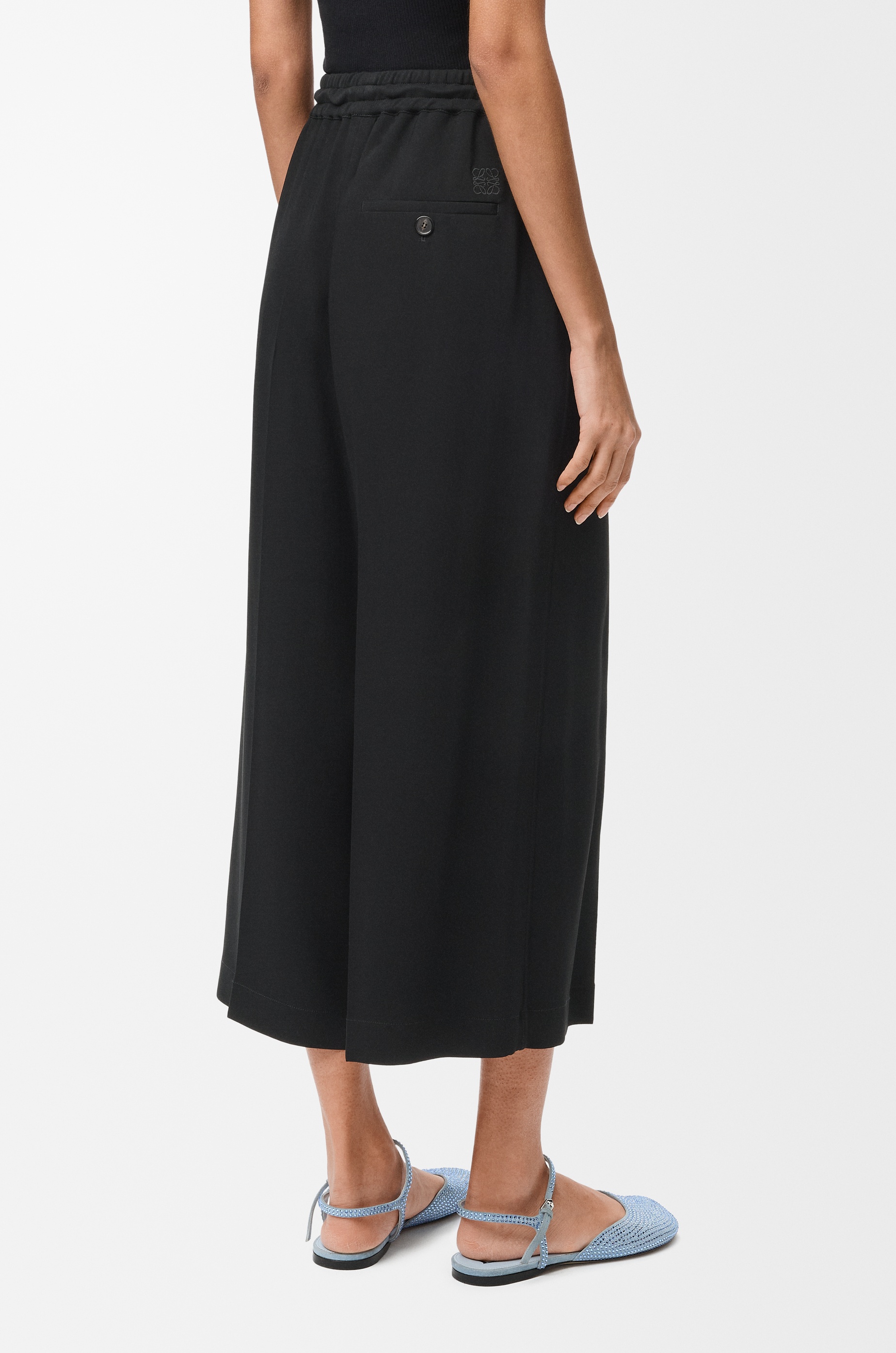Cropped trousers in stretch viscose - 4