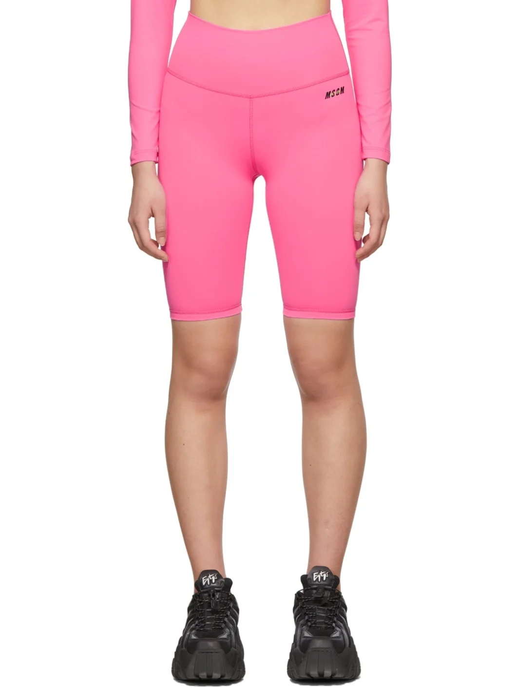 Pink Micro Logo Bike Shorts - 1