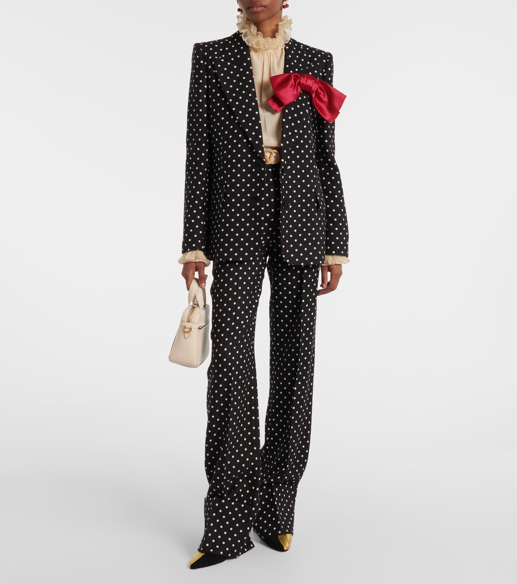 Polka-dot straight pants - 2