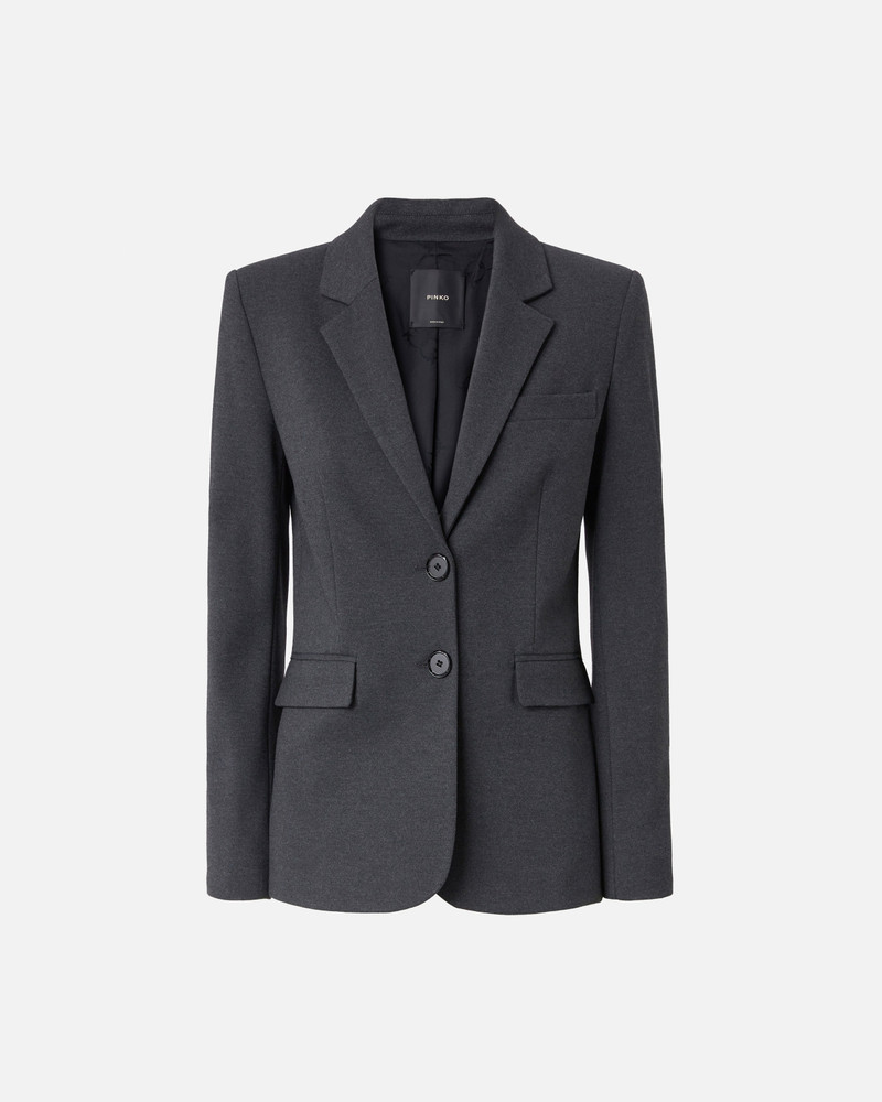 SINGLE-BREASTED BLAZER WITH STRUCTURED SHOULDERS - 1