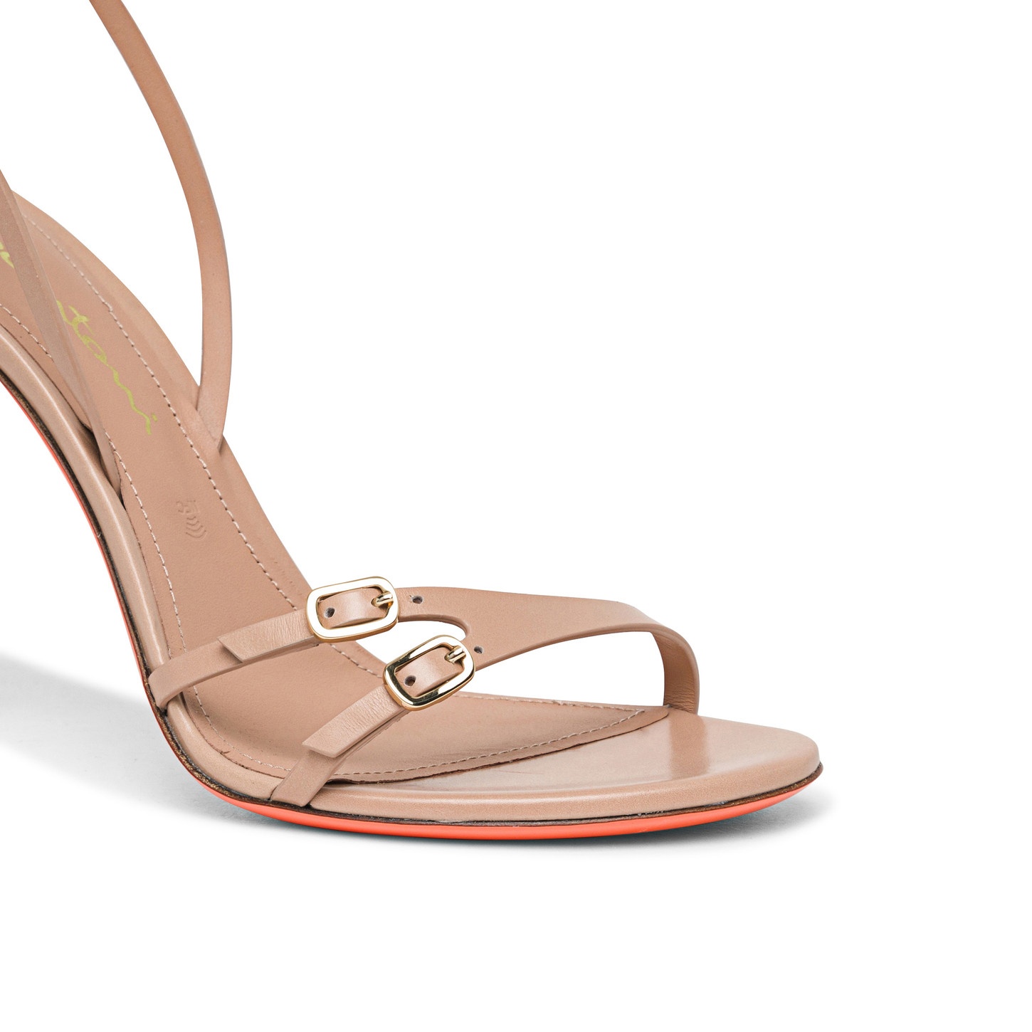 Women’s pink leather high-heel sandal - 4