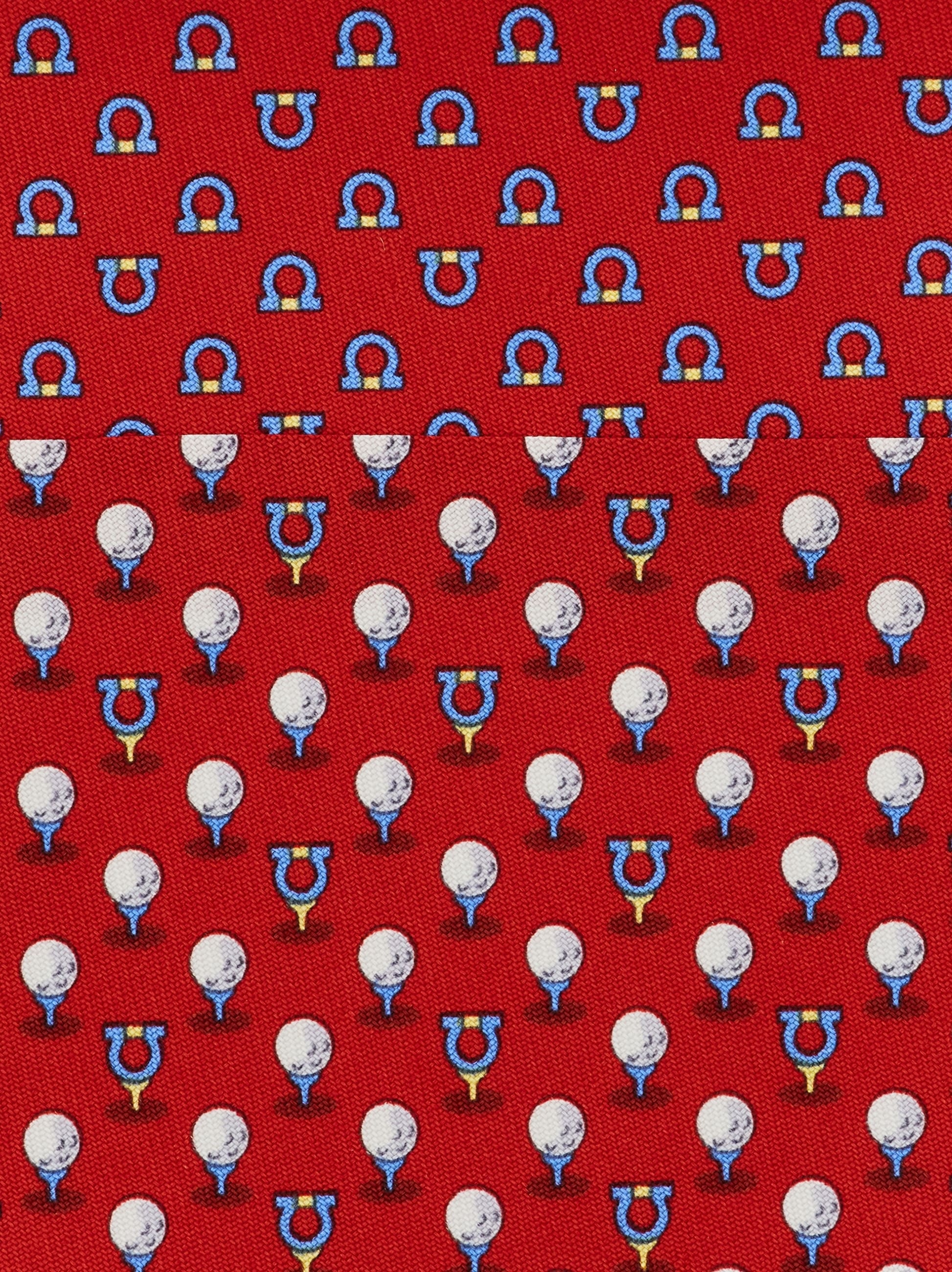 Silk tie with golf and Gancini - 2