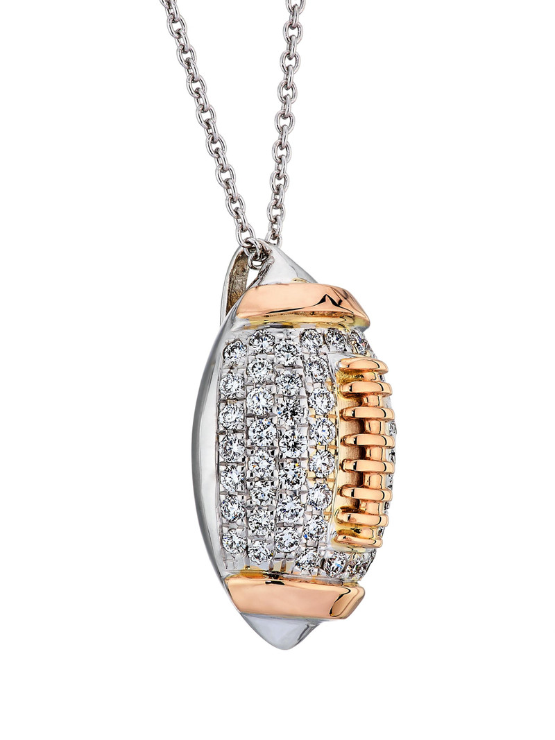 Women's Tiny Treasures Two-Tone 18K Gold & 0.48 TCW Diamond Football Pendant Necklace - White Gold 5