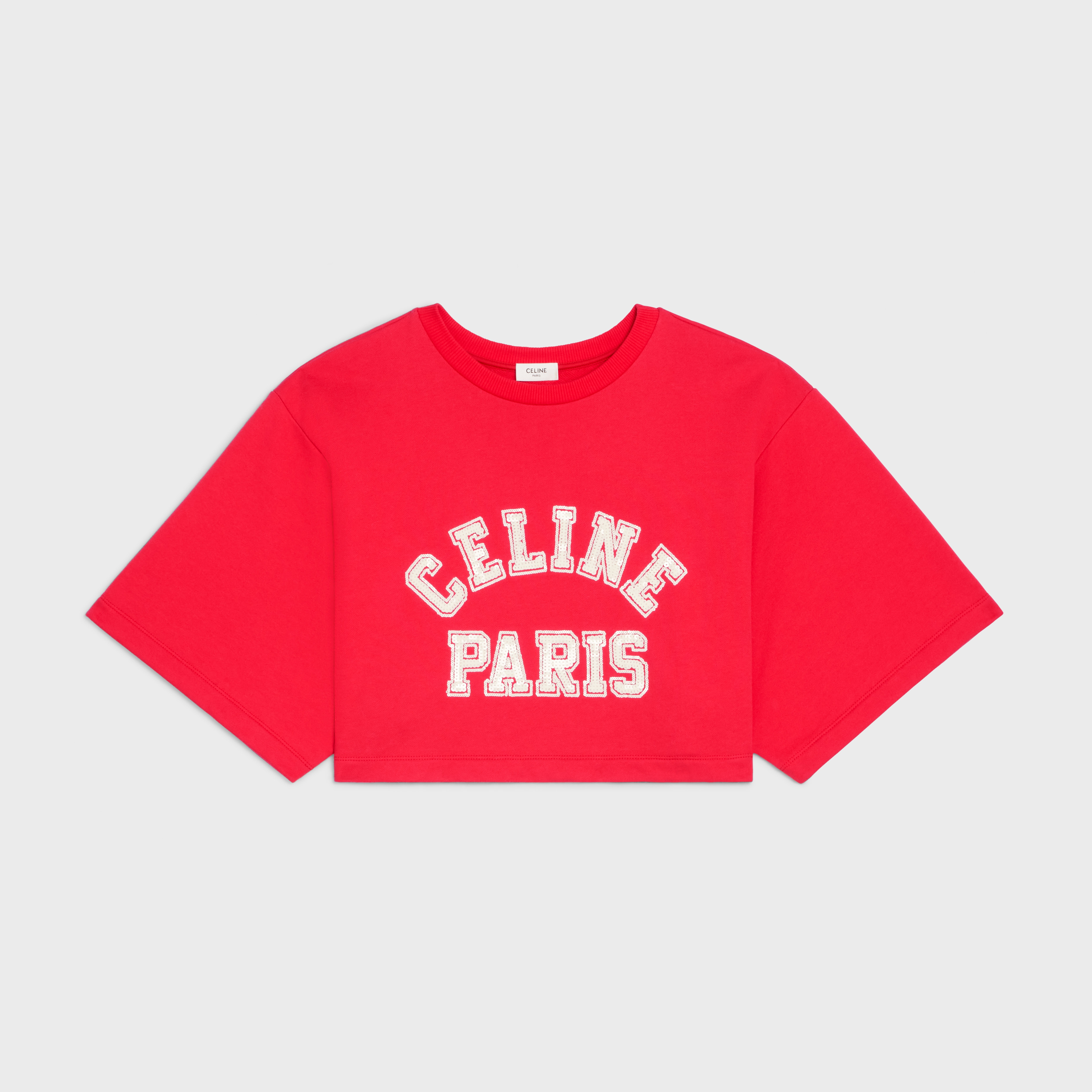 Cropped Celine T-shirt in Cotton fleece - 1