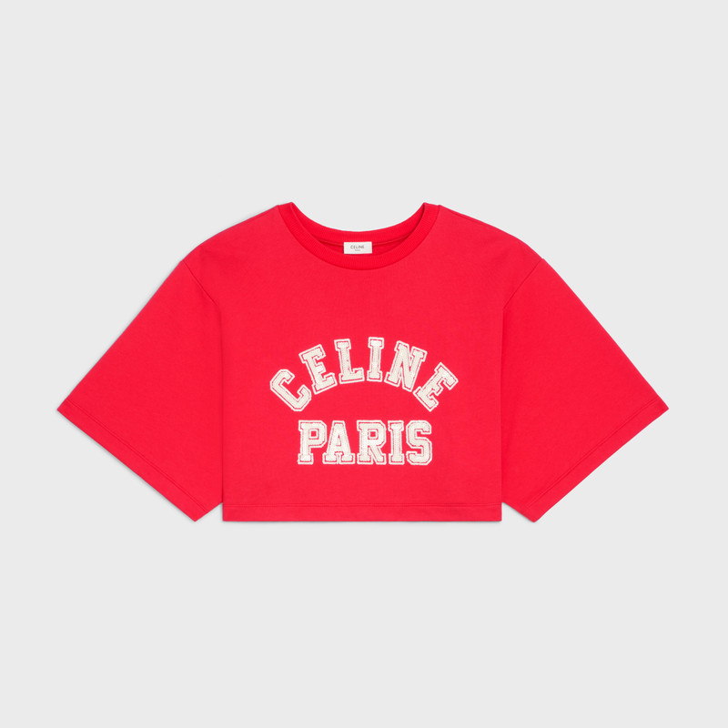 Cropped Celine T-shirt in Cotton fleece 1