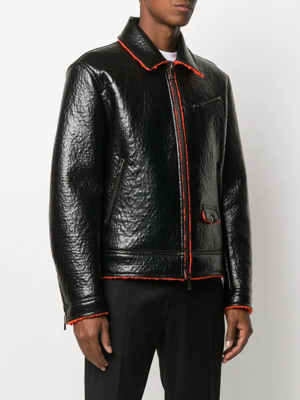 shearling biker jacket - 3