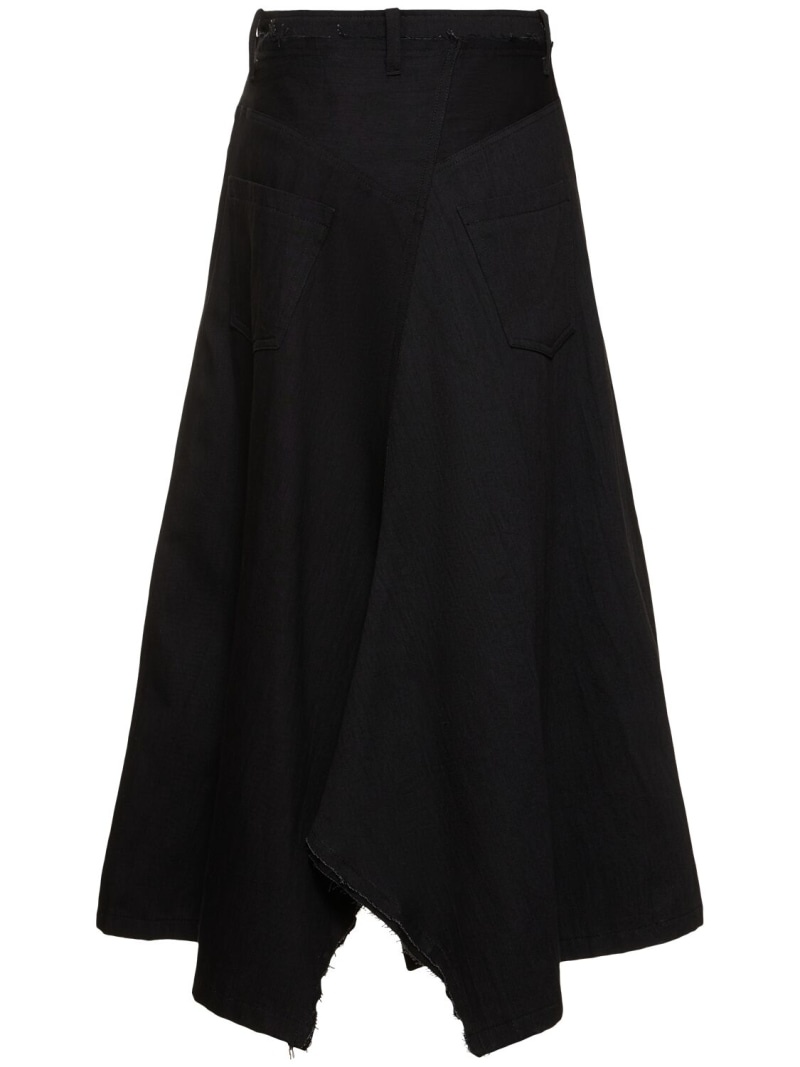 Wide structured cotton midi skirt - 5