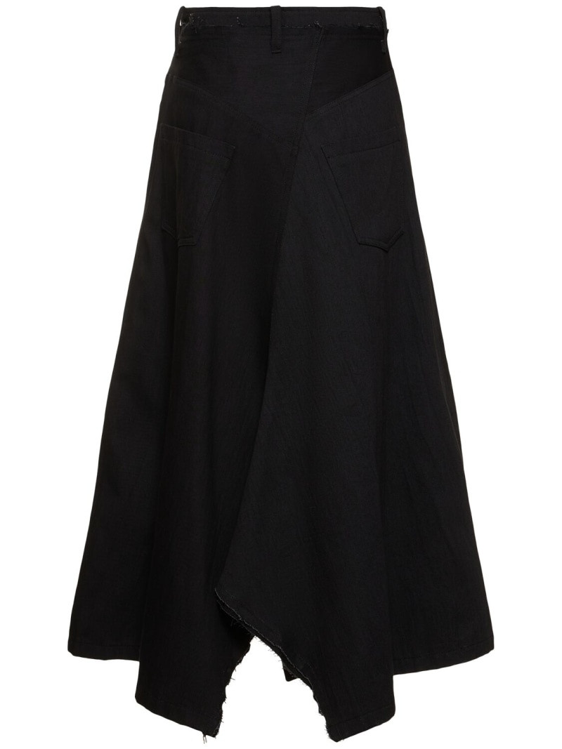 Wide structured cotton midi skirt 5