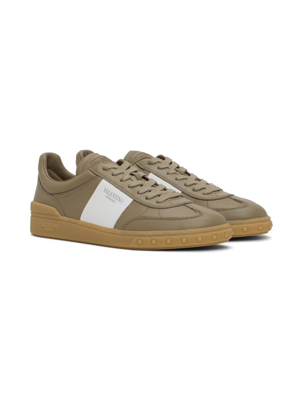 Taupe Upvillage Calfskin Sneakers - 4