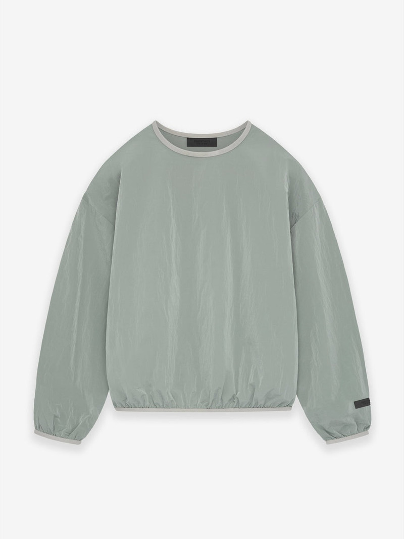 Crinkle Nylon Pullover Crewneck - 1