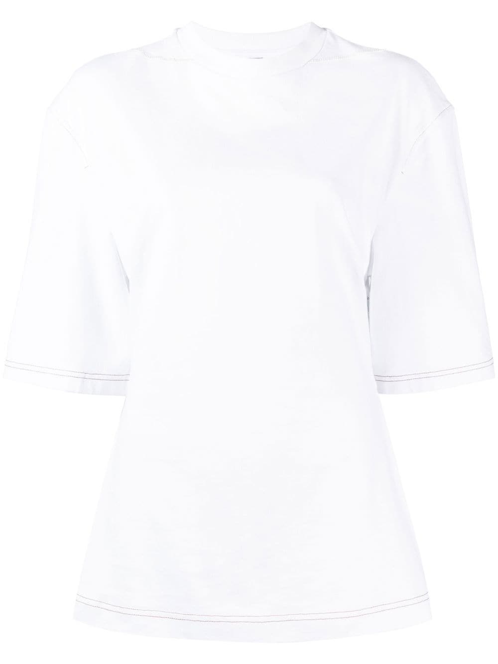 contrasting-stitch cotton T-shirt - 1