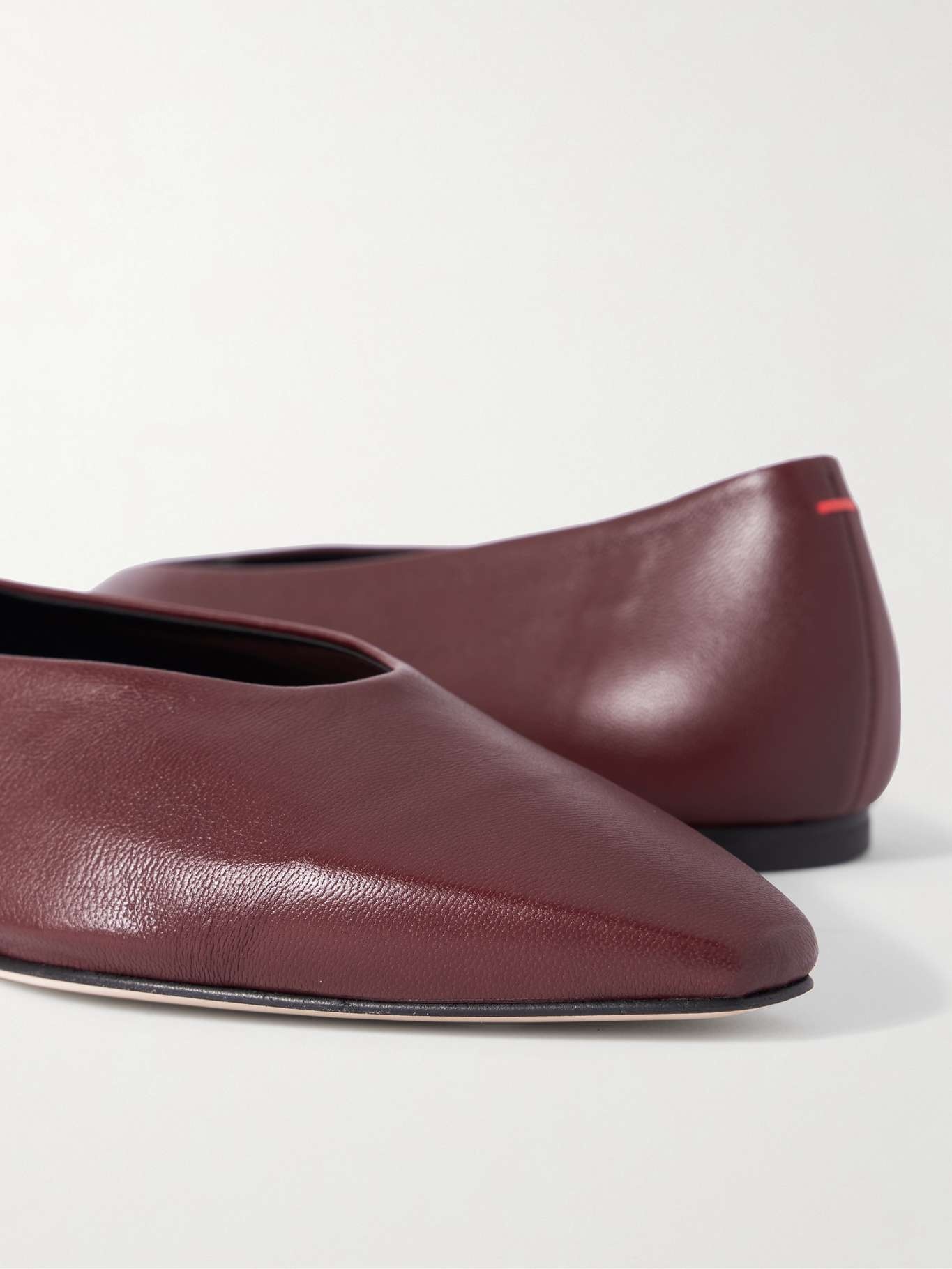 Betty leather ballet flats Burgundy - 4