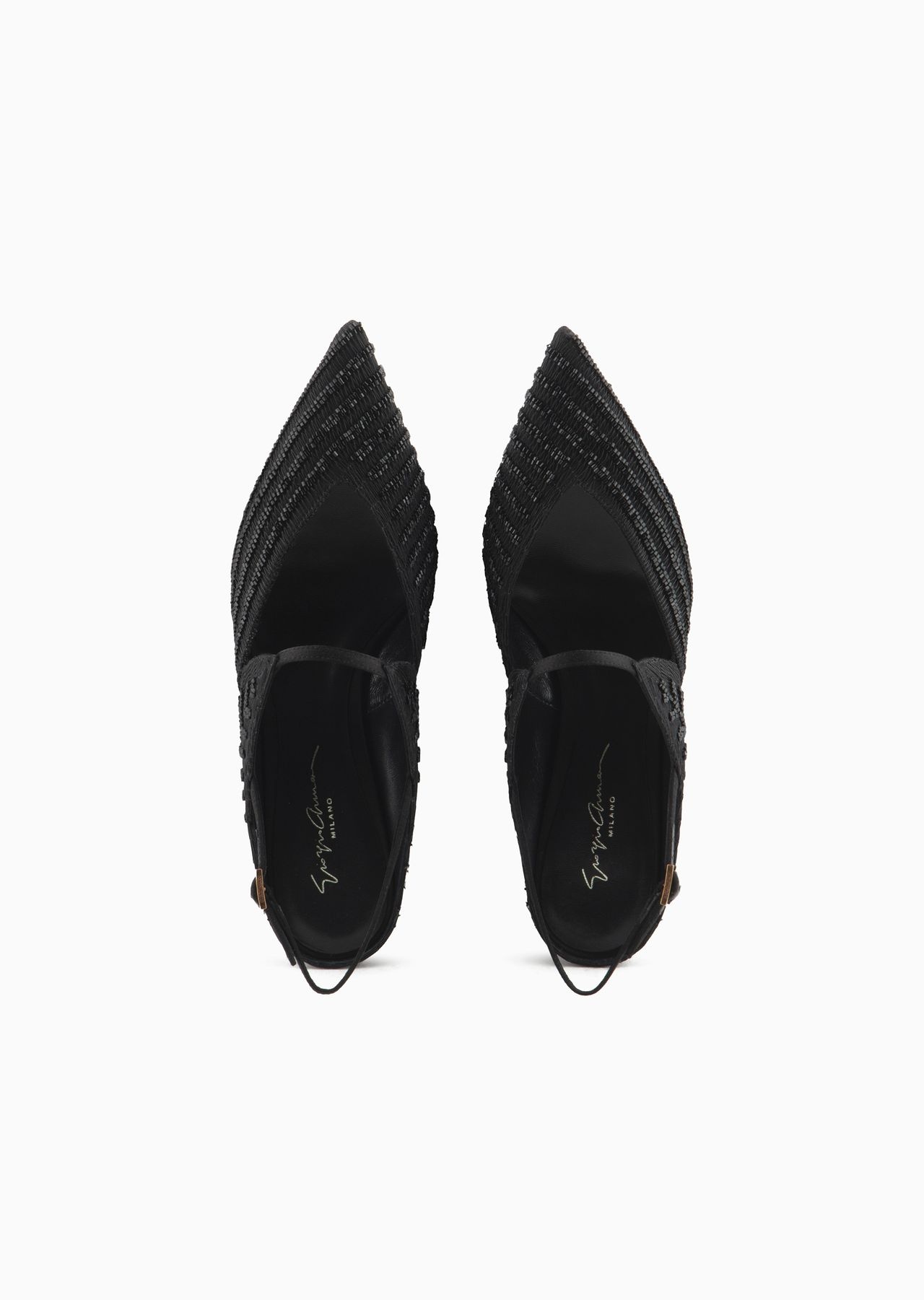 Satin slingbacks with bead embroidery - 3
