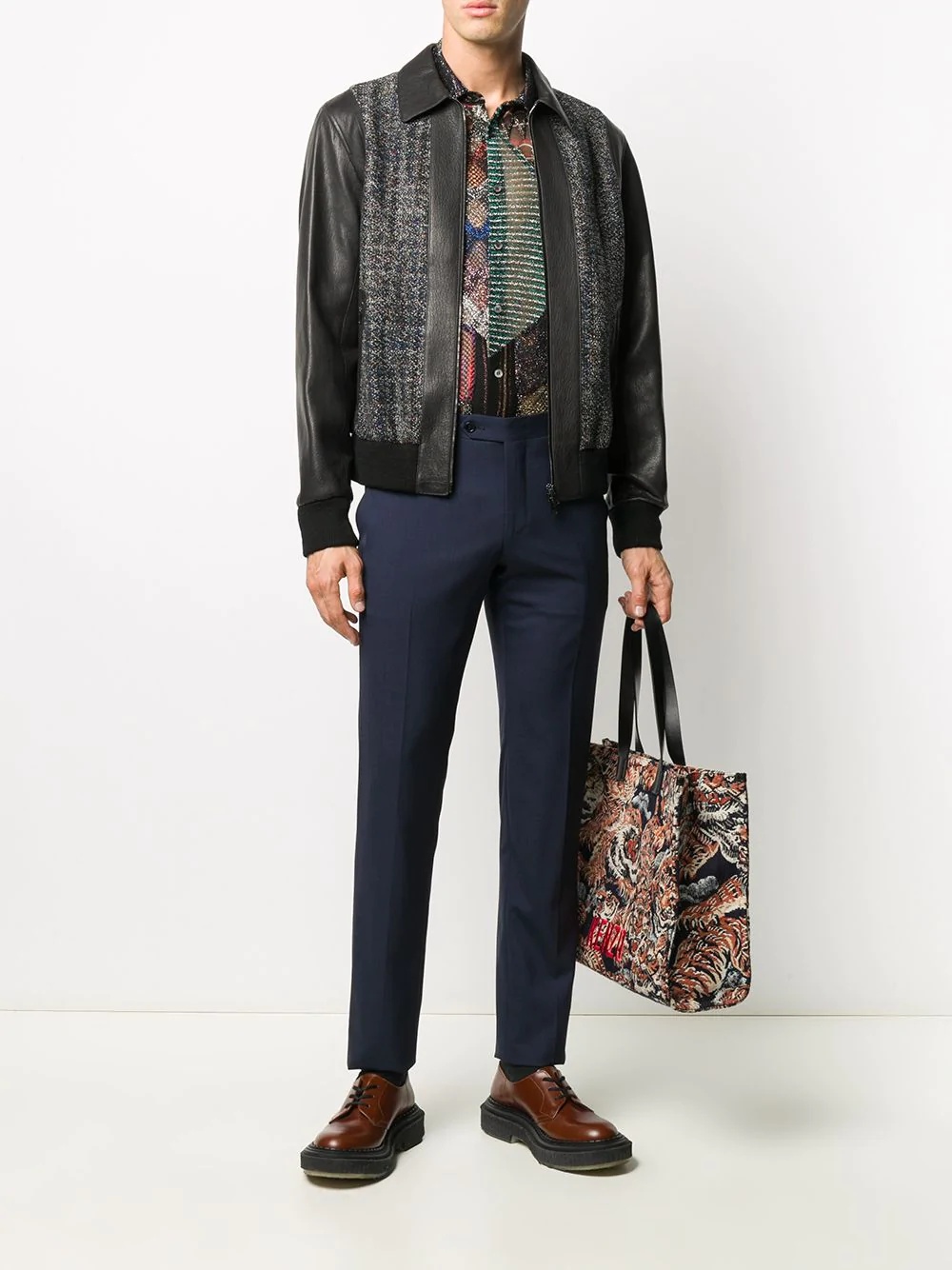 tweed-panelled jacket - 2