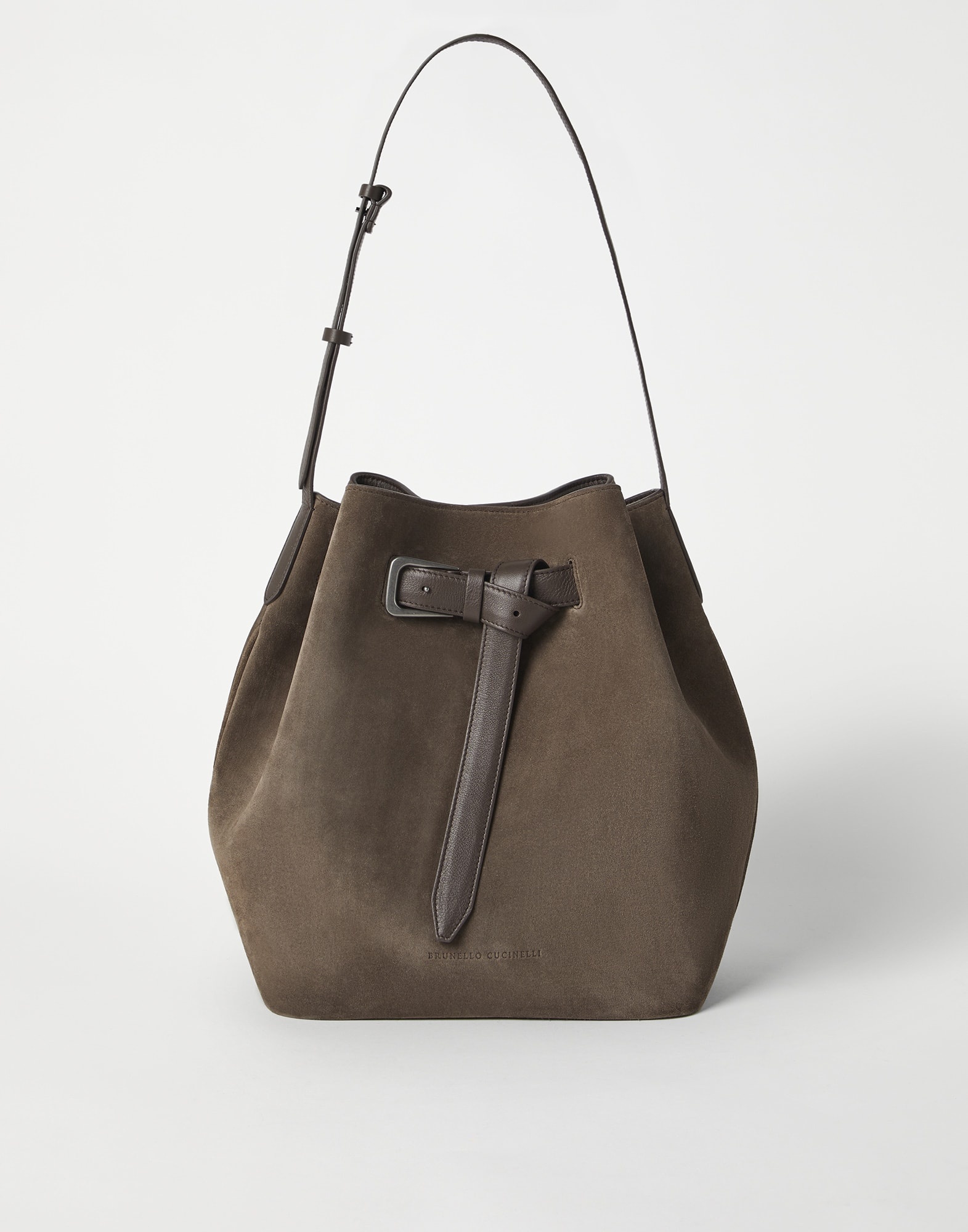 Sartorial large bucket bag in suede - 1