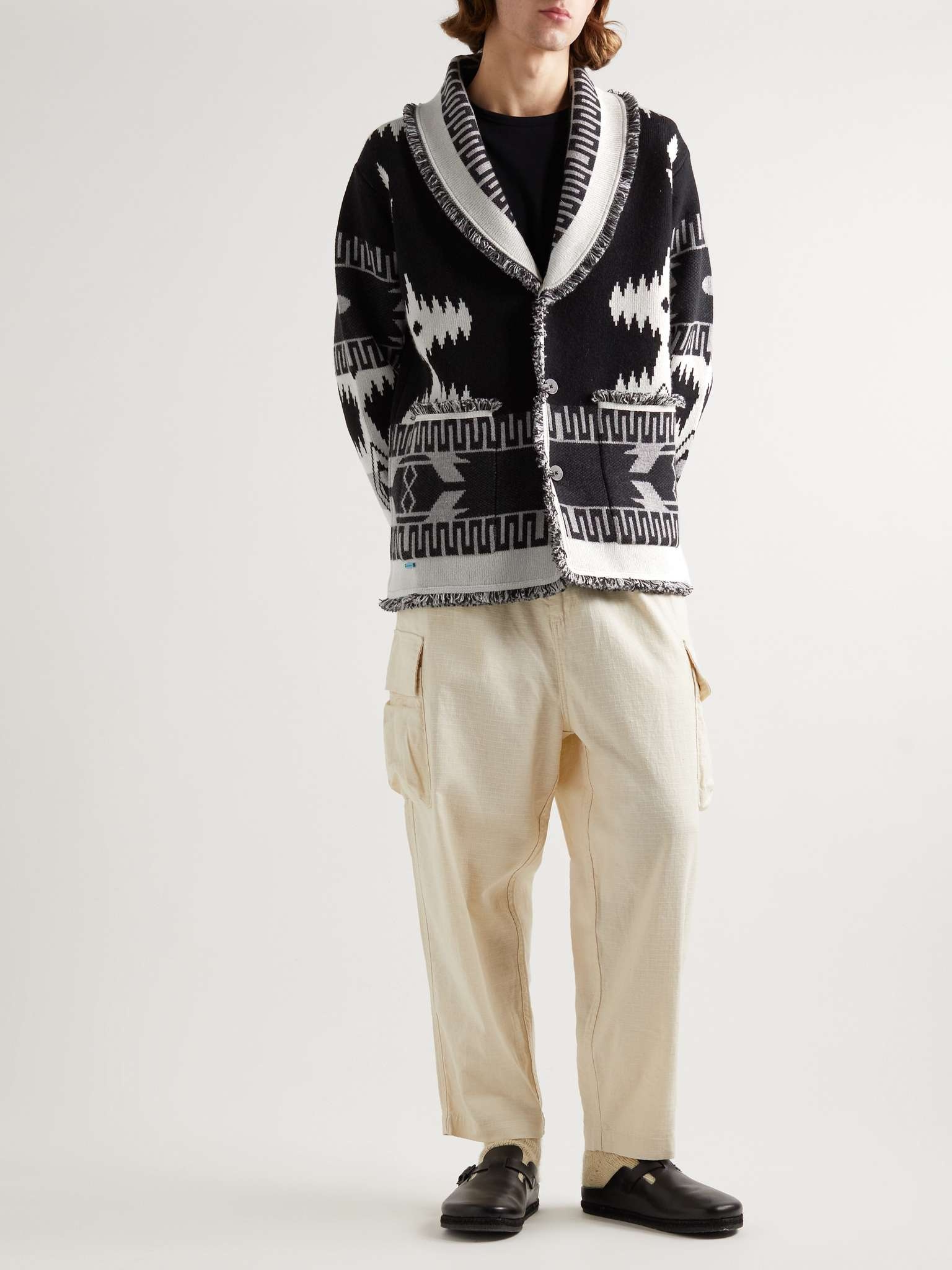 Icon Shawl-Collar Cashmere and Linen-Blend Jacquard Cardigan - 2