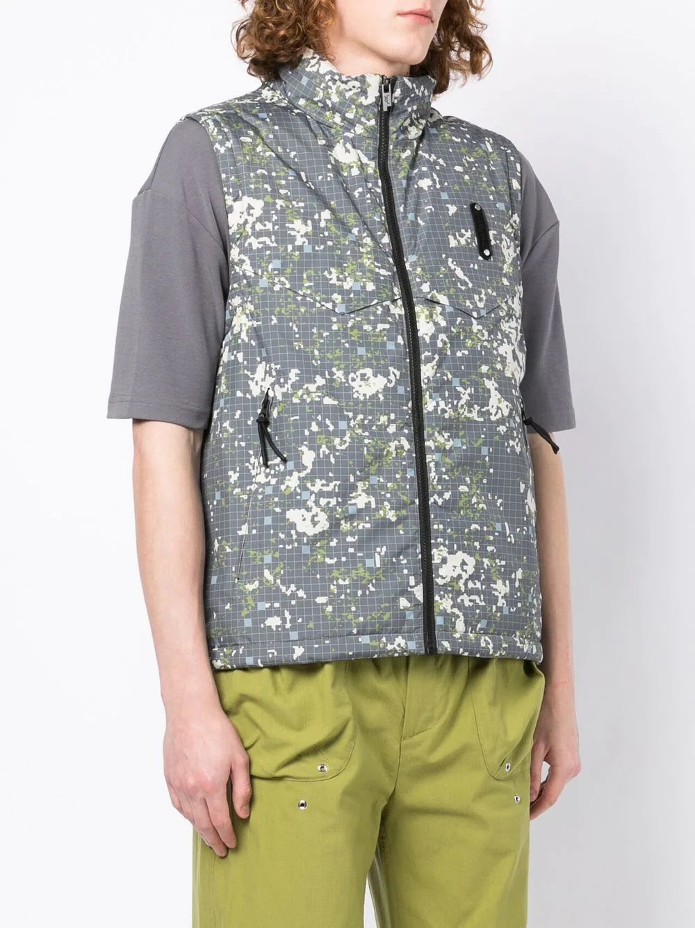 pixel-print puffer gilet - 5