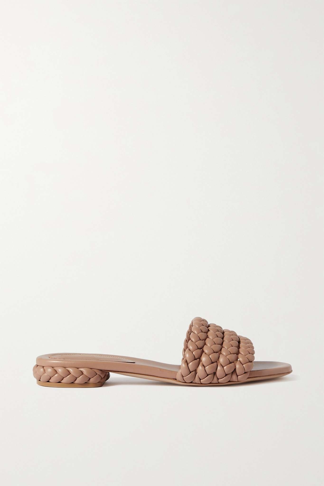 Braided leather slides - 1