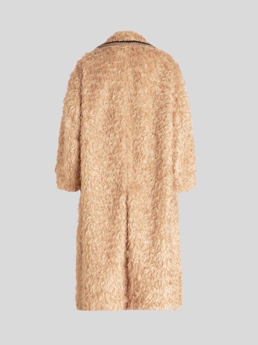 LONG COAT WITH WORKED EDGING - 5
