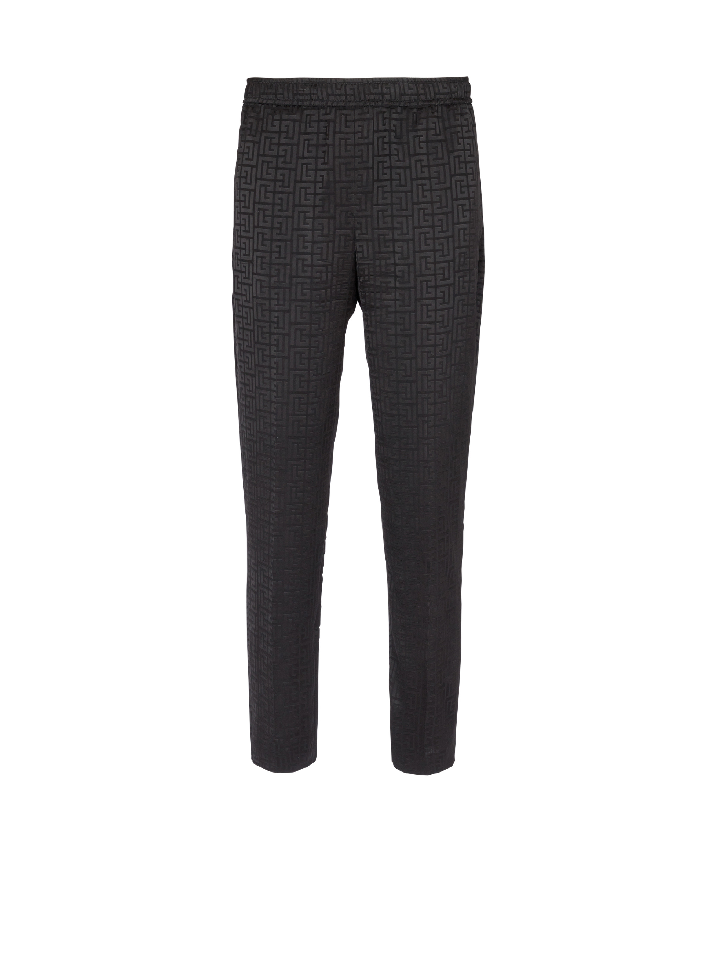 Satin monogram jacquard trousers - 1