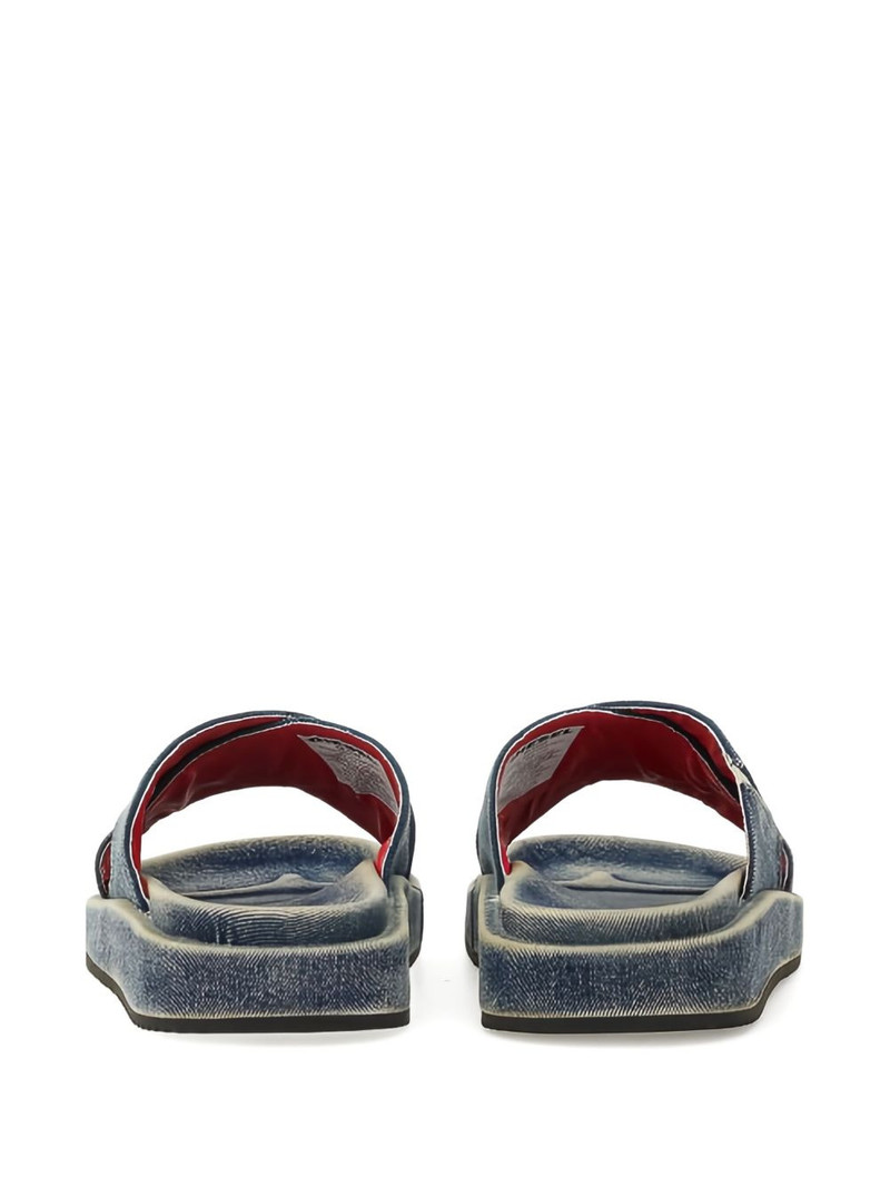 denim cross-strap slides 3