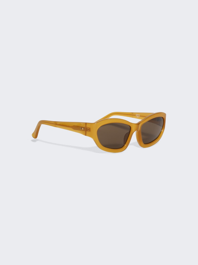 Dries Van Noten Wrap Sunglasses Honey And Gold outlook