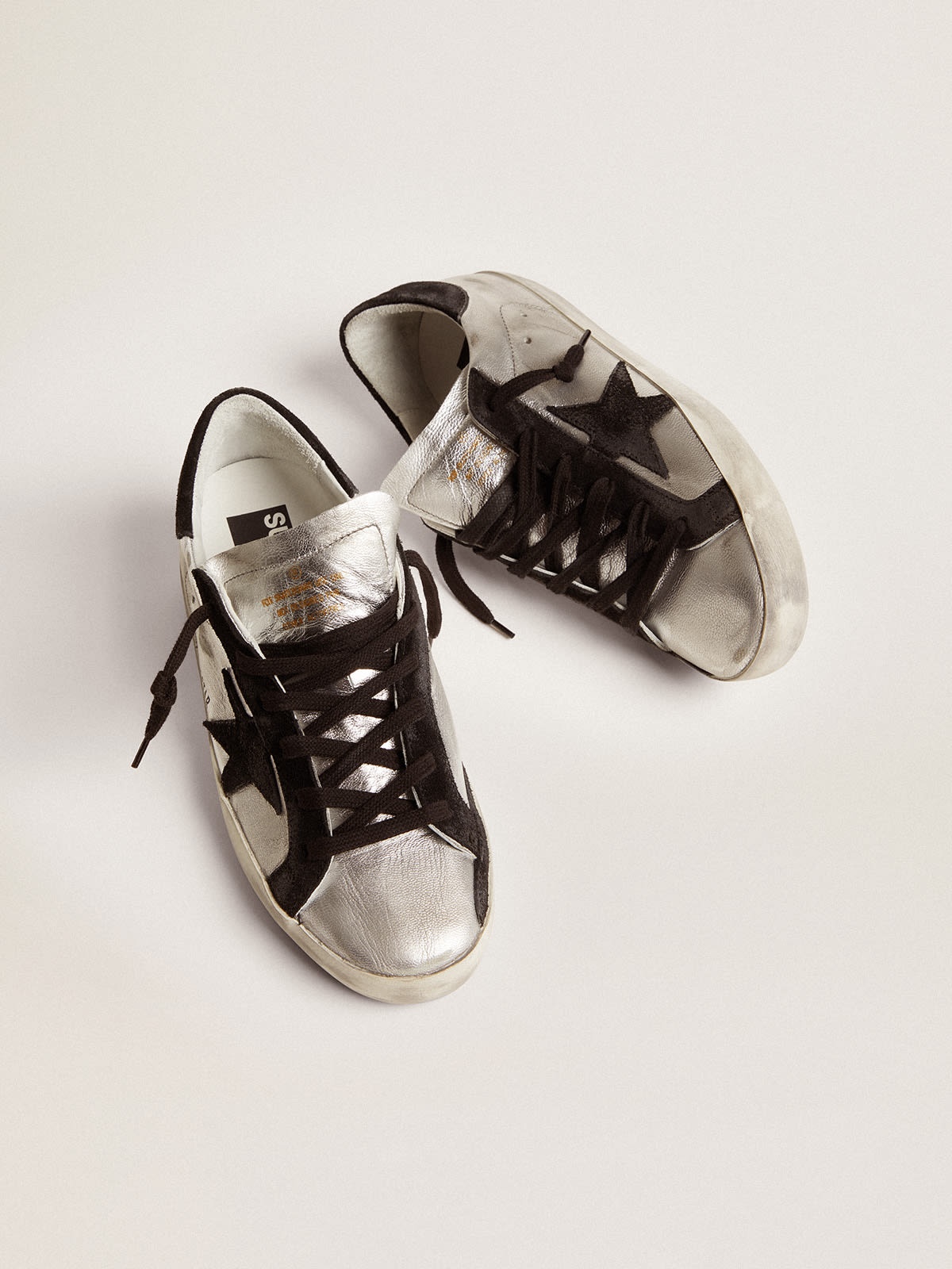 Women’s Super-Star sneakers in silver leather - 2