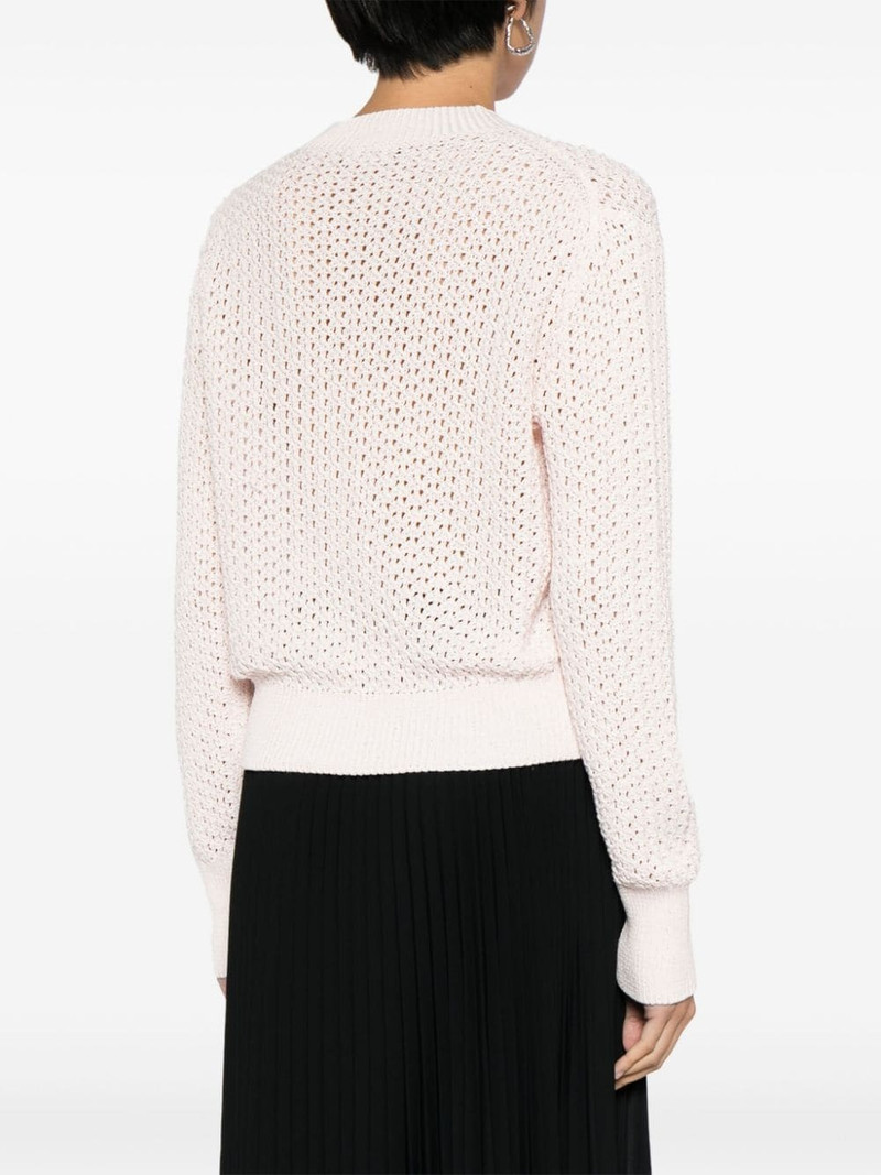 crew-neck pointelle-knit jumper 4