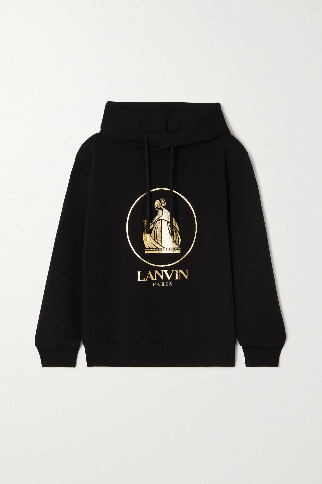 Metallic printed cotton-jersey hoodie - 1